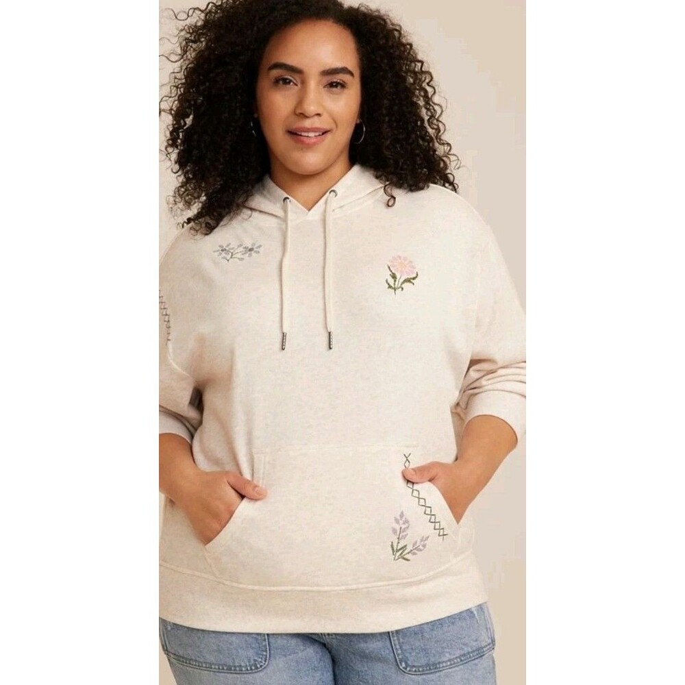 Maurice Hoodie Size Large Womans Embroidered Floral